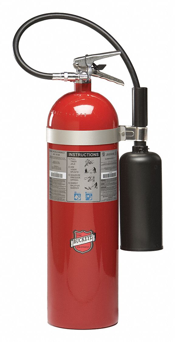 Buckeye Fire Extinguisher, Carbon Dioxide, Carbon Dioxide, 15 lb, 10B:C UL Rating - 46100