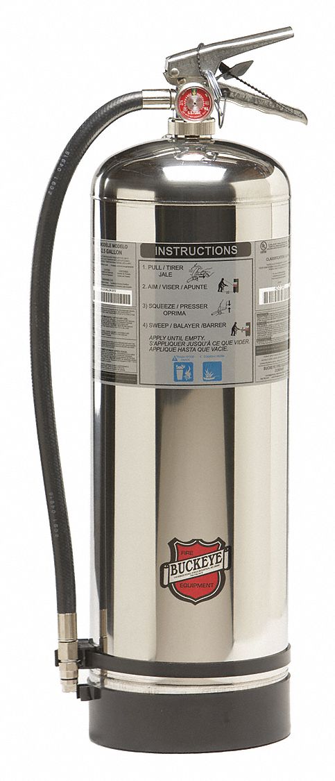 Buckeye Fire Extinguisher, Water, Water, 2.5 gal, 2A UL Rating - 50000