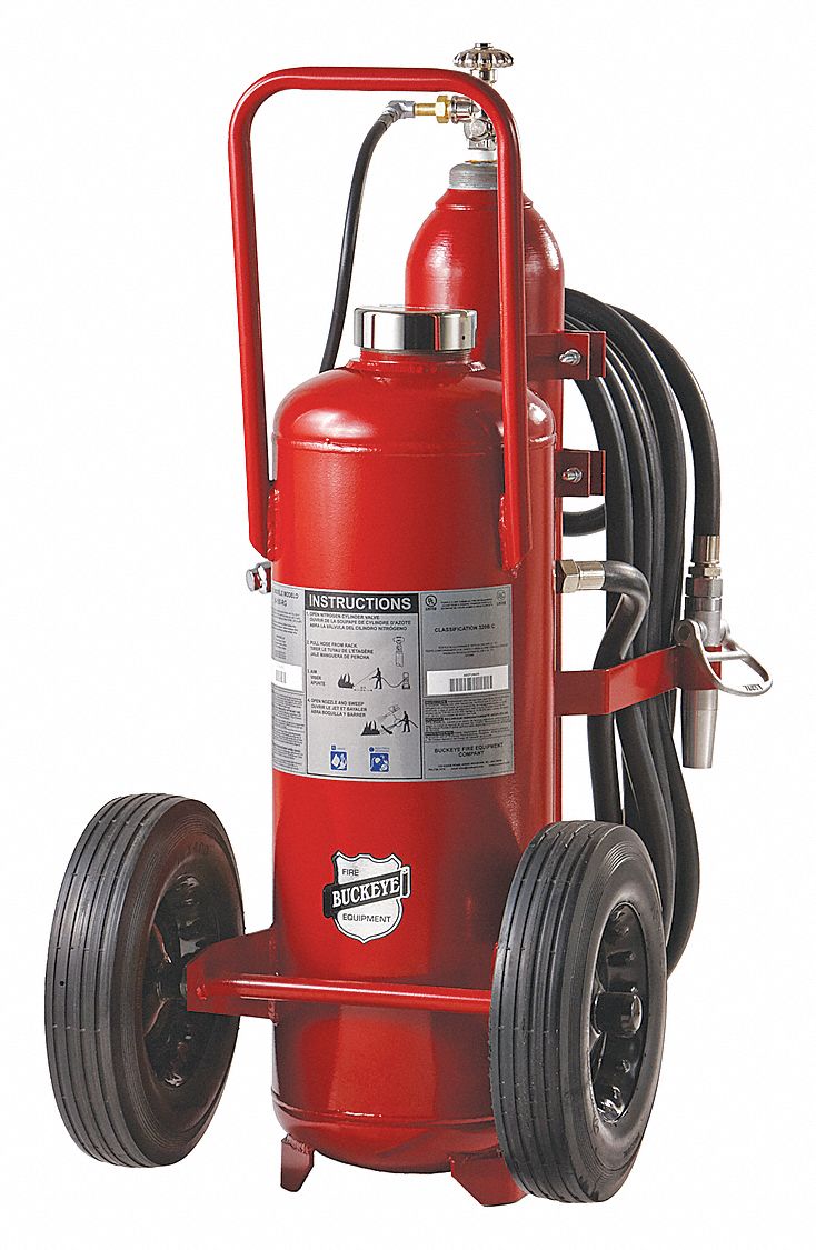 Buckeye Purple K, BC Class Wheeled Fire Extinguisher with 125 lb Capacity and 55 sec Discharge Time - 31320