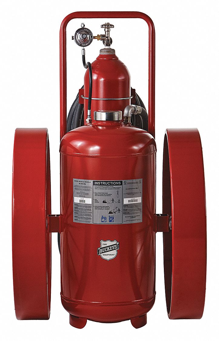 Buckeye Purple K, BC Class Wheeled Fire Extinguisher with 300 lb Capacity and 57 sec Discharge Time - 32320