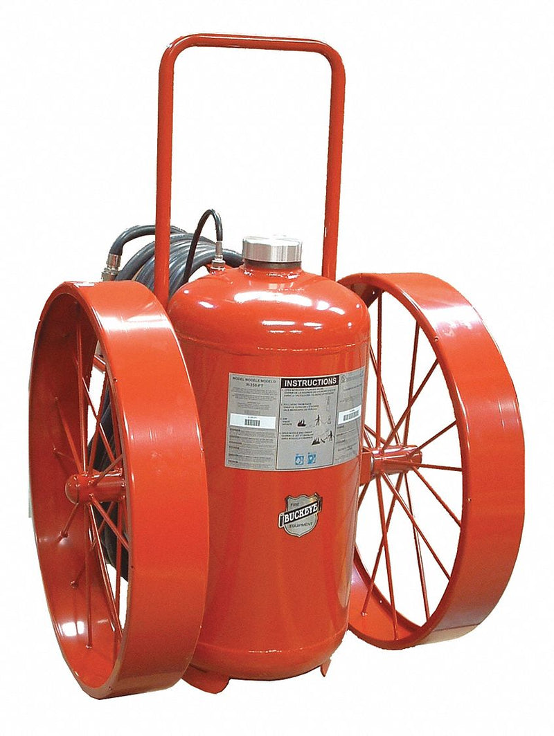 Buckeye Dry Chemical, BC Class Wheeled Fire Extinguisher with 300 lb Capacity and 62 sec Discharge Time - 32310