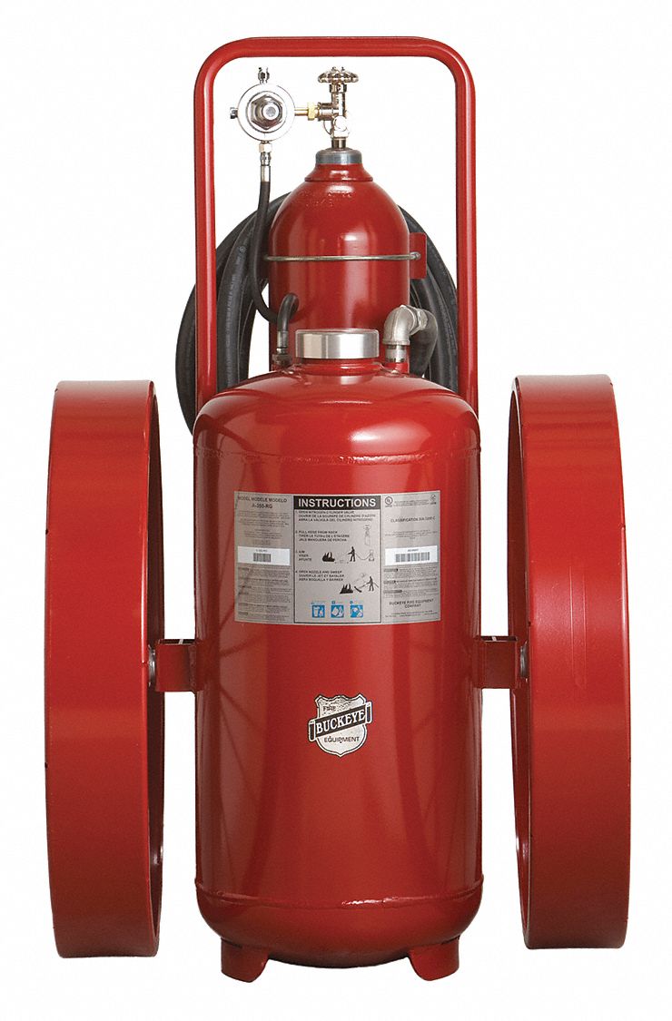 Buckeye Dry Chemical, ABC Class Wheeled Fire Extinguisher with 300 lb Capacity and 52 sec Discharge Time - 32120