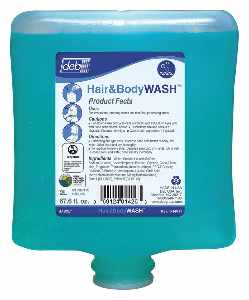 DEB HAB2LT - Shampoo and Body Wash 2000mL Gel PK4