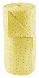 Condor 150 ft Absorbent Roll, Fluids Absorbed: Chemical, Hazmat, Heavy, 40 gal, 1 EA - 35ZR34