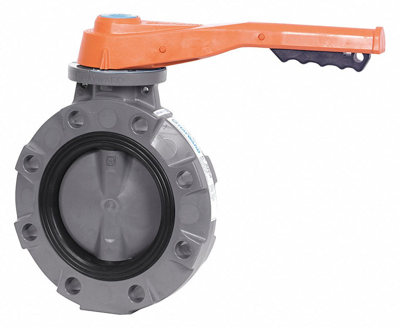 Hayward Wafer-Style Butterfly Valve, PVC, 150 psi, 8 in Pipe Size - BYV11080A0EL000