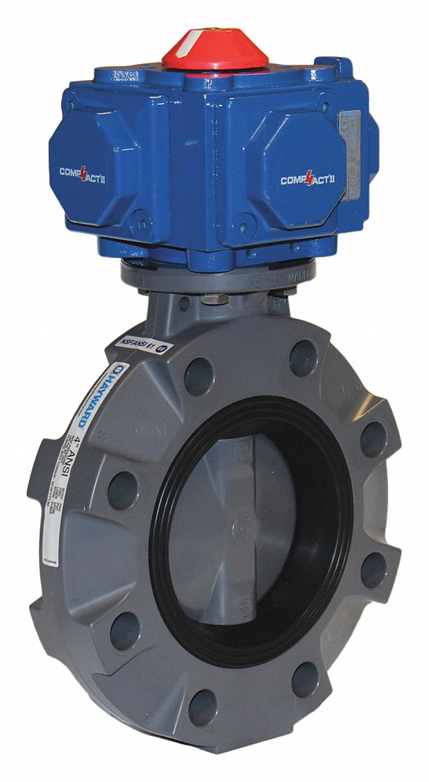 Hayward 6 in PVC Spring Return Butterfly Valve With FPM Seat Material - PCSBYV116VA9