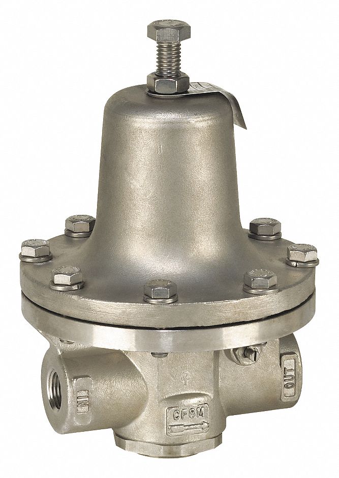 Watts Steam Pressure Regulator, Stainless Steel, 30 to 140 psi - 152SS 30-140