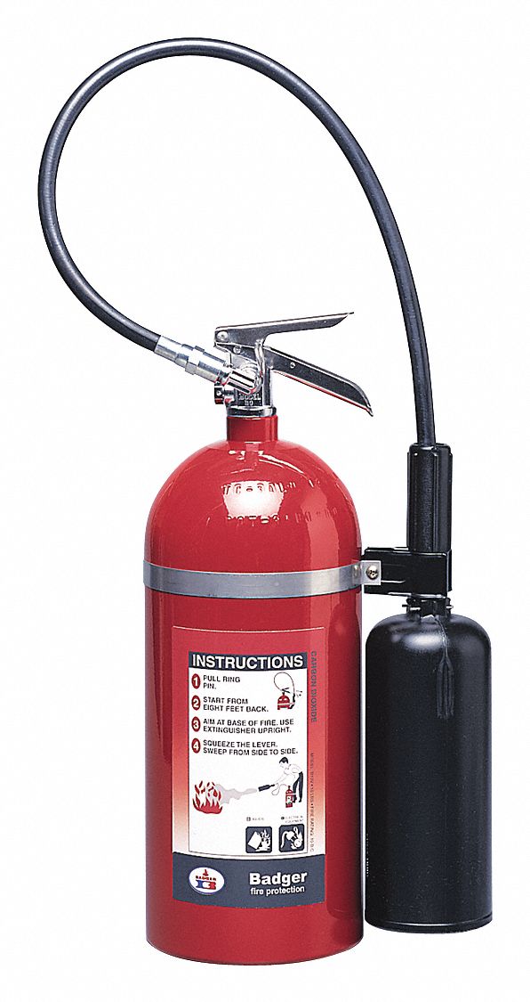 Badger Fire Extinguisher, Carbon Dioxide, Carbon Dioxide, 10 lb, 10B:C UL Rating - B10V