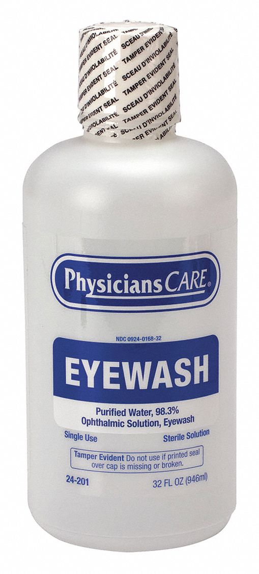 PhysiciansCare 32 oz Personal Eye Wash Bottle, For Use With Mfr. No. 24-202, 24-300 - 24-201