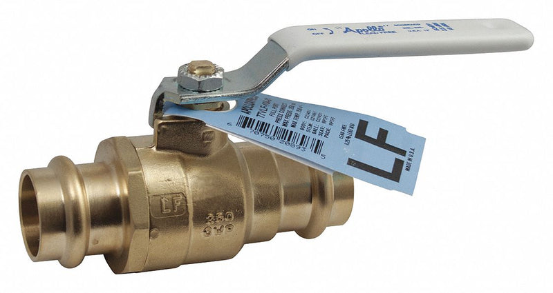 Apollo Ball Valve, Lead-Free Brass, Inline, 2-Piece, Pipe Size 3/4 in, Tube Size 3/4 in - 77VLF14401