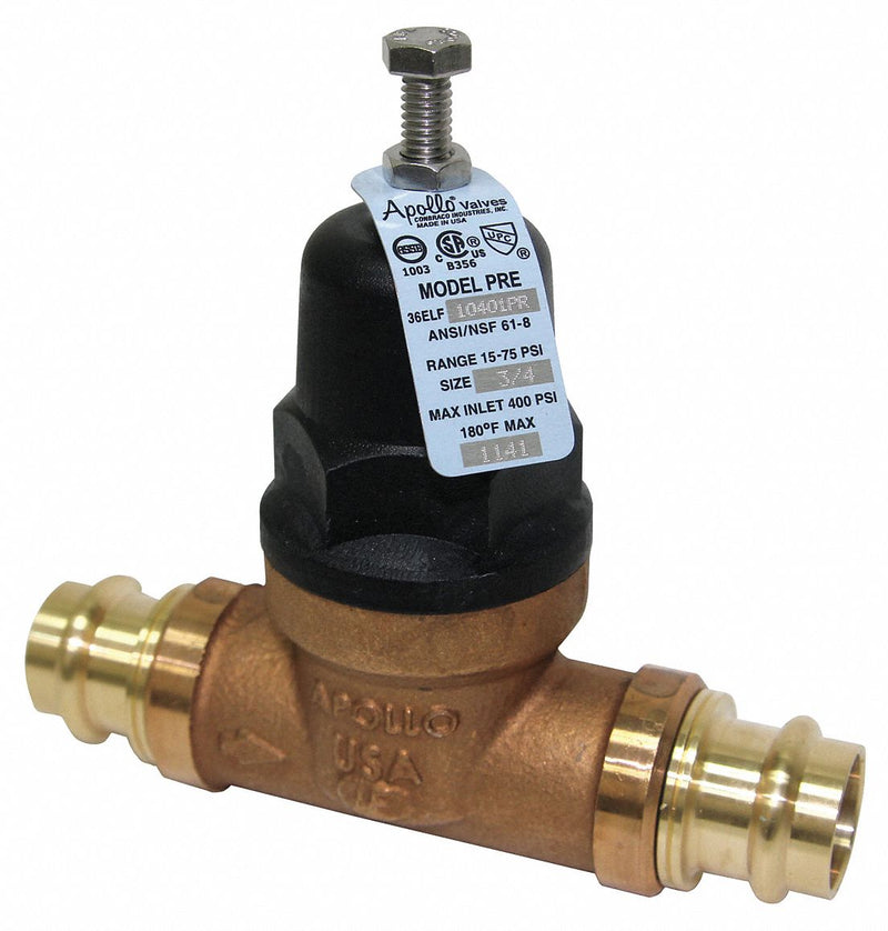 Apollo Water Pressure Reducing Valve, High Capacity Valve Type, Lead Free Bronze, 3/4 in Pipe Size - 36ELF10401PR