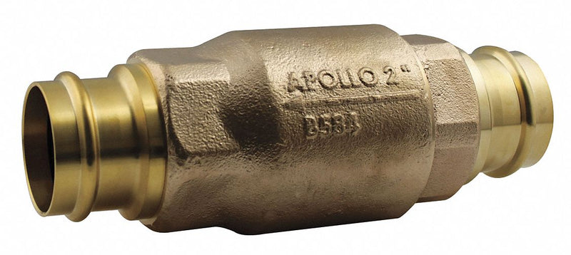 Apollo Check Valve, 1/2 in, Single, Inline Ball Cone, Bronze, Press x Press - 61LF10301PR