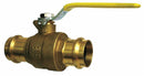 Top Brand Ball Valve, Brass, Inline, 2-Piece, Pipe Size 3/4 in, Tube Size 3/4 in - BA-480B - 34