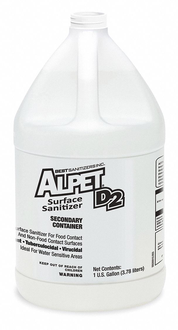 Best Sanitizers White/Clear Plastic Secondary Container, 1 gal., 1 EA - SS20010