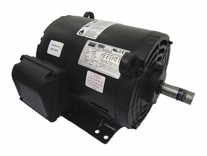 Dayton 1 HP, General Purpose Motor, 3-Phase, 1170 Nameplate RPM, 230/460 Voltage, 182/4 Frame - 36VE93