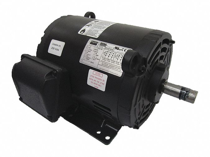 Dayton 1 1/2 HP, General Purpose Motor, 3-Phase, 1170 Nameplate RPM, 230/460 Voltage, 182/4 Frame - 36VE94