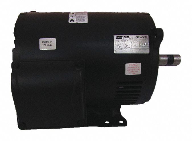 Dayton 7 1/2 HP, General Purpose Motor, 3-Phase, 1175 Nameplate RPM, 230/460 Voltage, 254/6T Frame - 36VF06