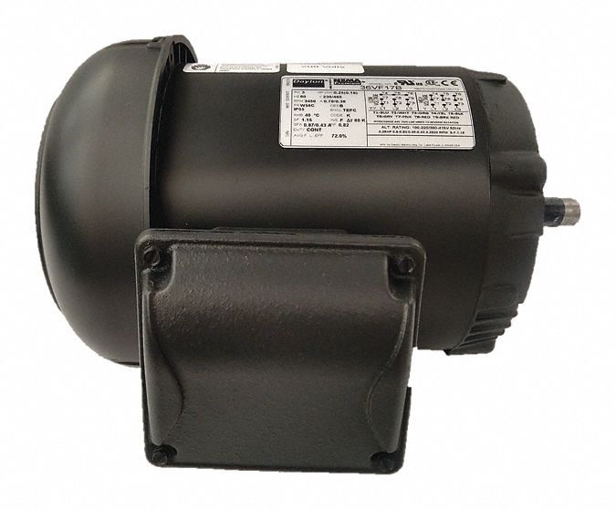 Dayton 1/4 HP, General Purpose Motor, 3-Phase, 3460 Nameplate RPM, 230/460 Voltage, 56C Frame - 36VF17