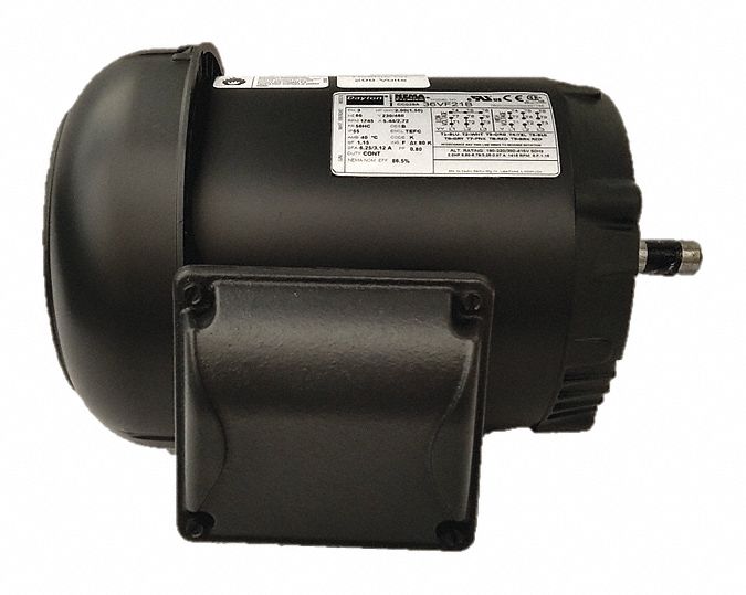 Dayton 2 HP, General Purpose Motor, 3-Phase, 1745 Nameplate RPM, 230/460 Voltage, 56HC Frame - 36VF21