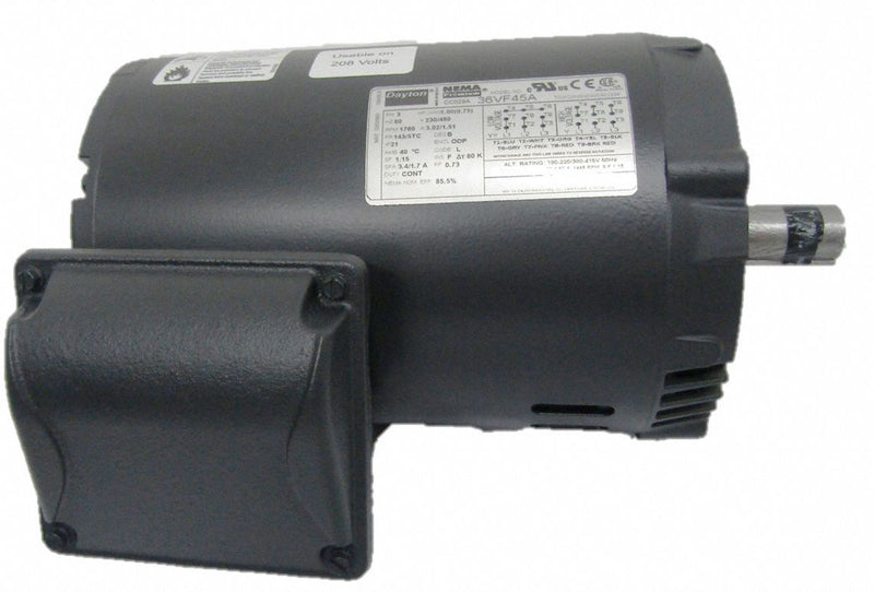Dayton 1 HP, General Purpose Motor, 3-Phase, 1760 Nameplate RPM, 230/460 Voltage, 143/5TC Frame - 36VF45