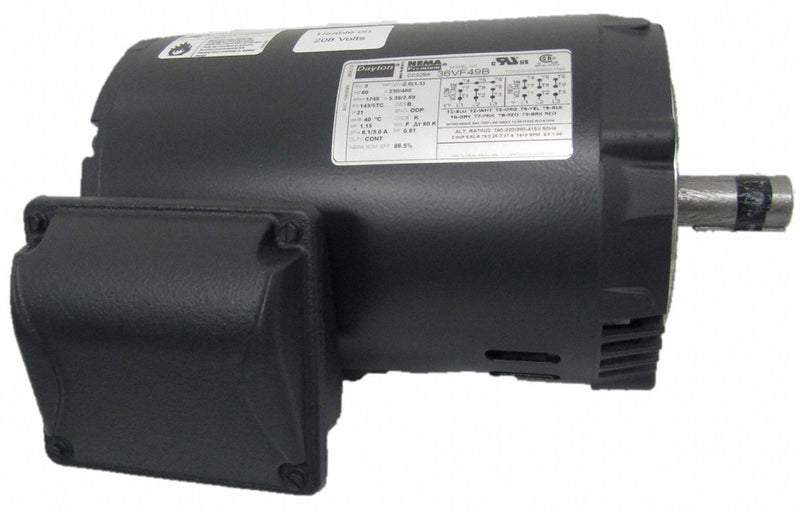 Dayton 2 HP, General Purpose Motor, 3-Phase, 1745 Nameplate RPM, 230/460 Voltage, 143/5TC Frame - 36VF49