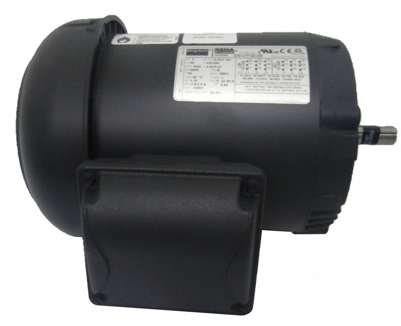 Dayton 2 HP, General Purpose Motor, 3-Phase, 3480 Nameplate RPM, 230/460 Voltage, 56HC Frame - 36VF90