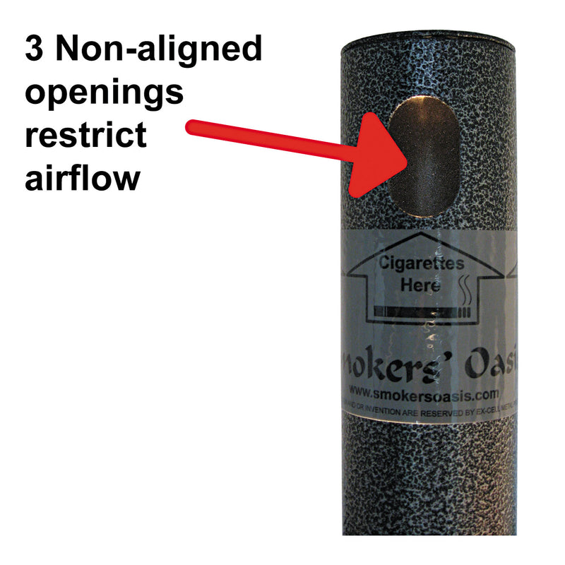 Ex-Cell Kaiser Smokers' Oasis Receptacle, Round, Steel, 4.5 Gal, Charcoal - EXCSRS1HCCL