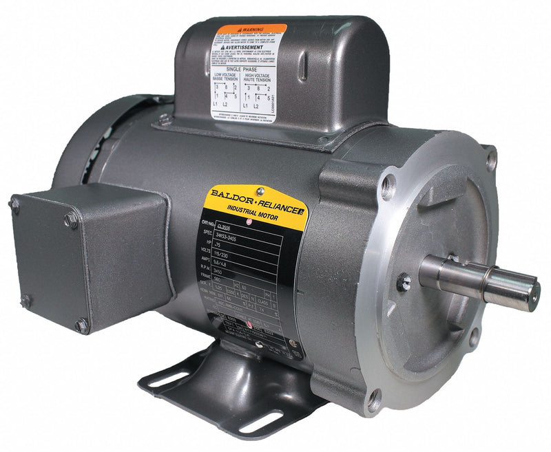 Baldor 3/4 HP, General Purpose Motor, Capacitor-Start, 3450 Nameplate RPM, 115/230 Voltage, 56C Frame - CL3506