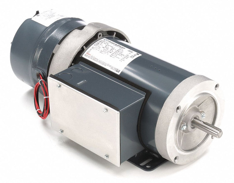 Marathon Motors 1 1/2 HP Brake Motor,Capacitor-Start,1725 Nameplate RPM,115/208-230 Voltage,Frame 56C - 056B17F5330