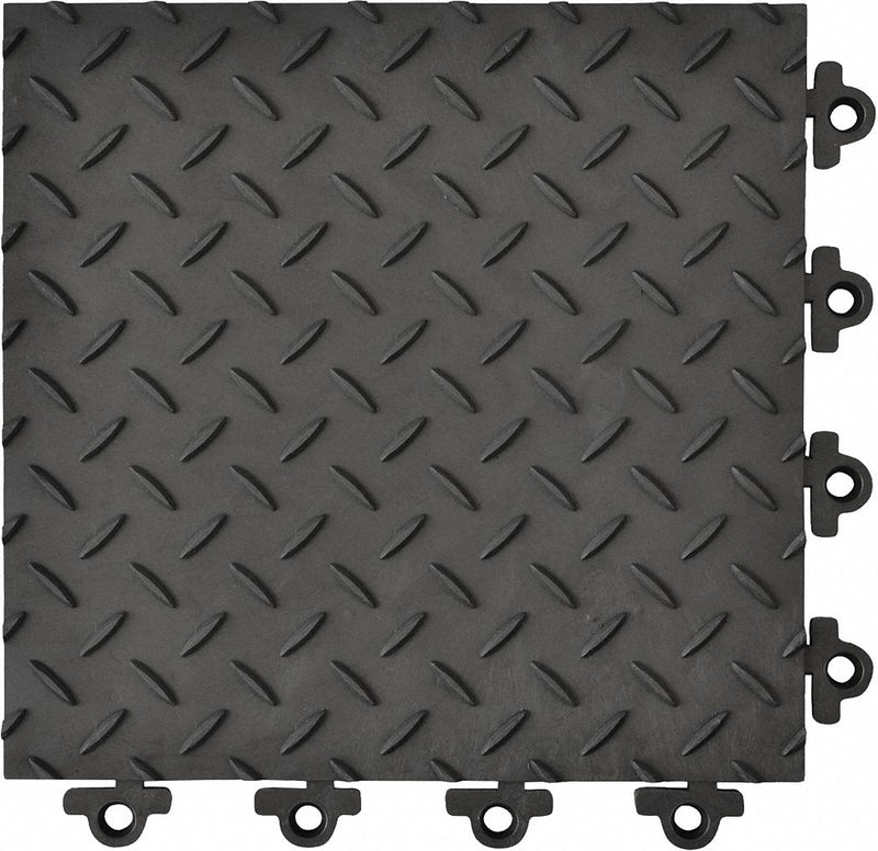 Notrax Interlocking Antifatigue Mat, PVC Sponge, Black, 12 PK - 621S1212BL