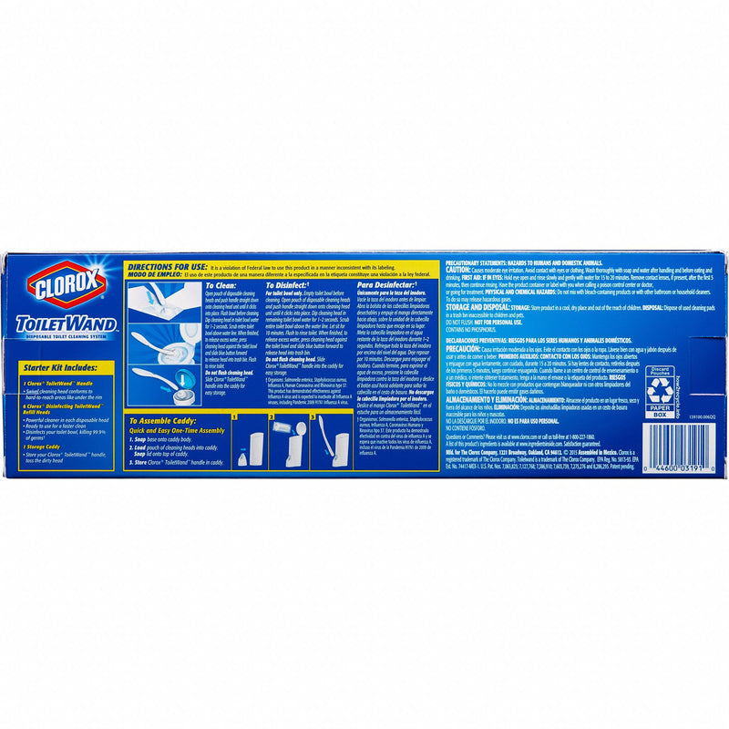Clorox Toilet Wand Disposable Cleaning System, 1 lb Cleaner Container Size, Box Cleaner Container Type - 3191