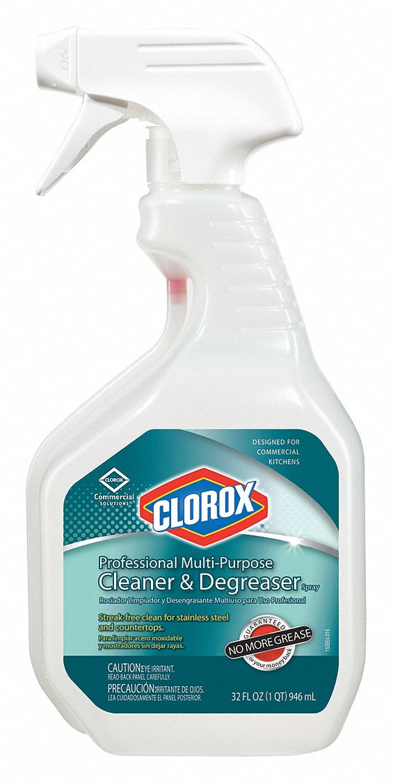 Clorox Cleaner/Degreaser, 32 oz Cleaner Container Size, Trigger Spray Bottle Cleaner Container Type - 30865