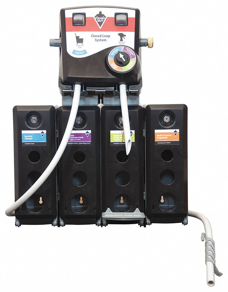 Tough Guy Chemical Mixing Dispenser, Number of Chemicals Dispensed: 4, Fills Bottles, Buckets - 38TH16