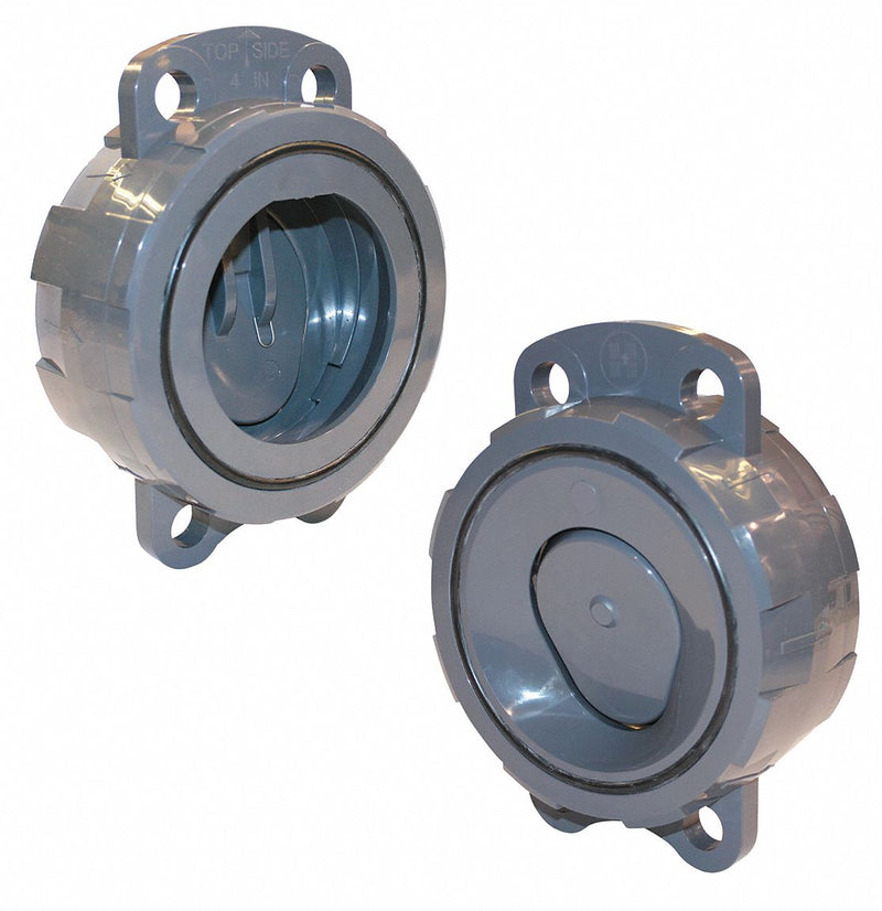 Hayward Check Valve, 2 1/2 in, Single, Inline Wafer, PVC, Flange x Flange - WCV1250E
