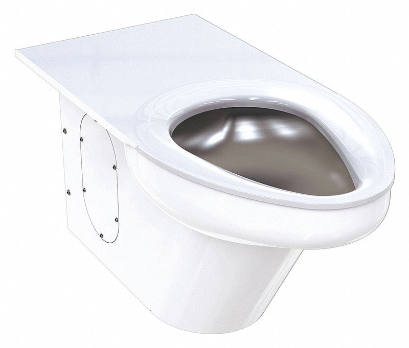 Bestcare White, Back, Ligature Resistant Toilet, Floor, 12 in Rough-In - WH2142-W-3_12