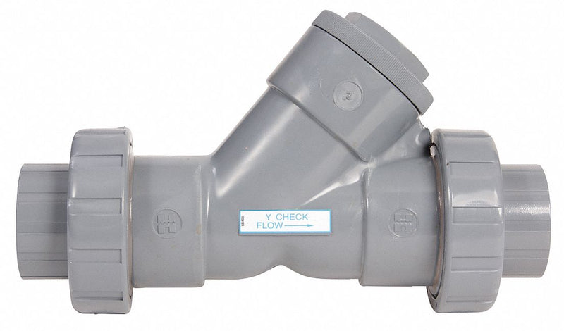 Hayward Check Valve, 2 1/2 in, Single, Y True Union, PVC, FNPT x FNPT - YC10250TEU