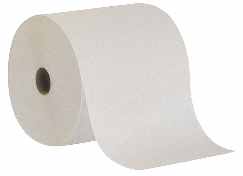 Tough Guy Paper Towel Roll, Tough Guy, Hardwound, White, 800 ft Roll Length, PK 6 - 38X643