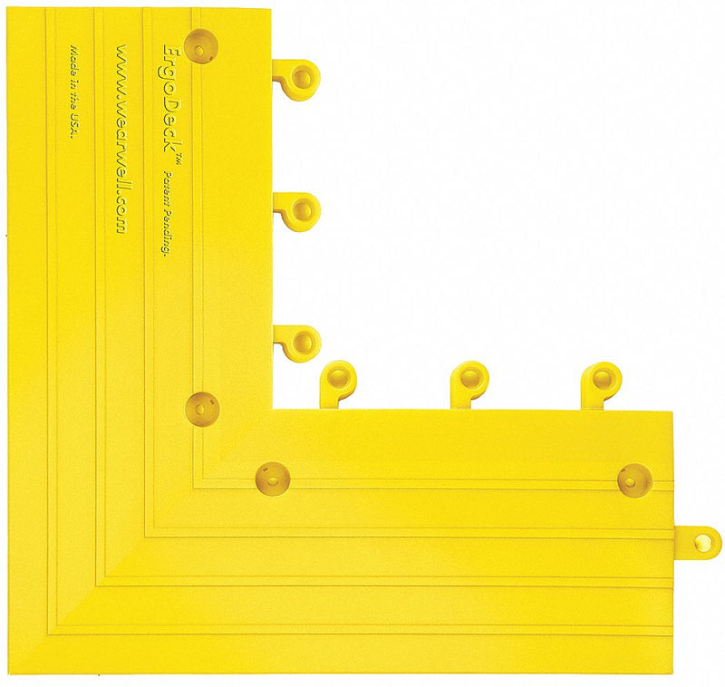 Wearwell Outside Corner, PVC, Yellow, 4 PK - 560