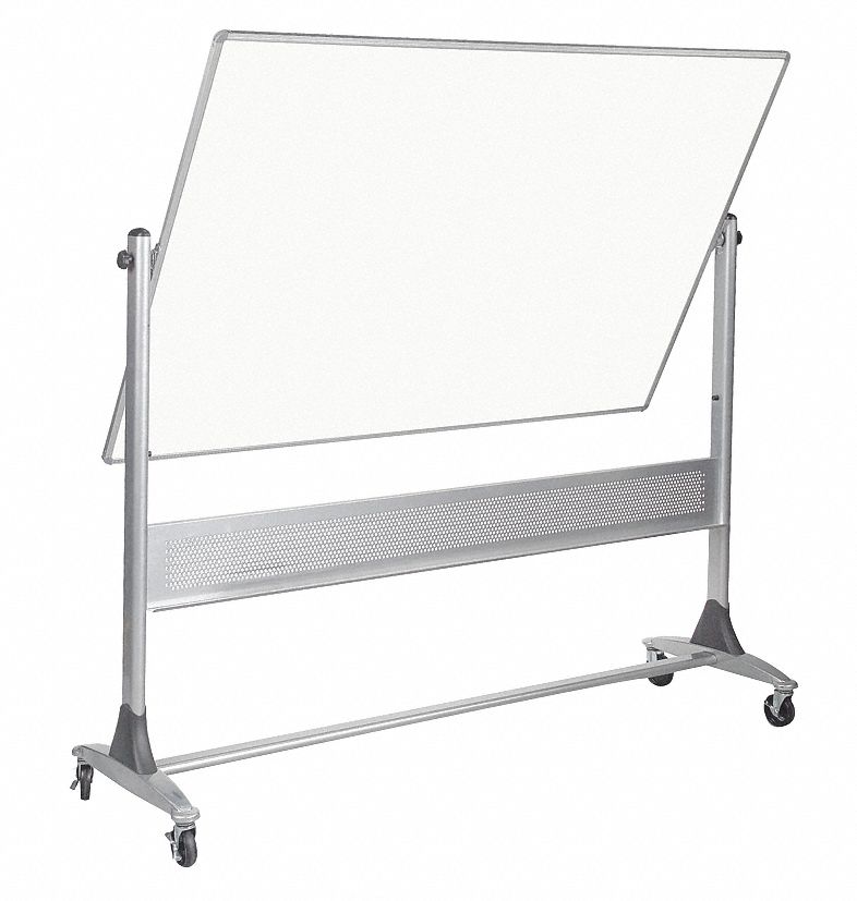MooreCo Gloss-Finish Plastic Dry Erase Board, Mobile/Casters, 48 inH x 96 inW, White - 669RH-HH