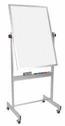 MooreCo Gloss-Finish Plastic Dry Erase Board, Mobile/Casters, 40 inH x 30 inW, White - 668AC-HH