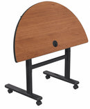 MooreCo Half Round Mobile Training Table, Amber Cherry, 48 inW x 24 in Depth - 90315-7919-BK