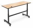 MooreCo Rectangle Mobile Training Table, Fusion Maple, 72"W x 24" Depth - 90317-7909-BK