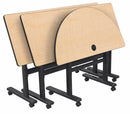 MooreCo Half Round Mobile Training Table, Fusion Maple, 48 inW x 24 in Depth - 90315-7909-BK
