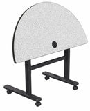 MooreCo Half Round Mobile Training Table, Gray Nebula, 48 inW x 24 in Depth - 90315-4622-BK