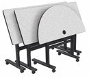 MooreCo Half Round Mobile Training Table, Gray Nebula, 48 inW x 24 in Depth - 90315-4622-BK