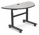 MooreCo Half Round Mobile Training Table, Gray Nebula, 48 inW x 24 in Depth - 90315-4622-BK