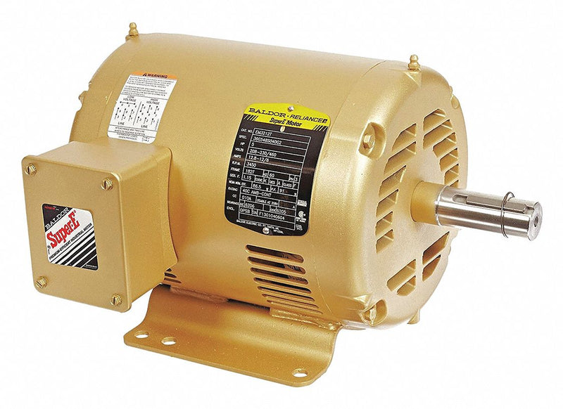 Baldor 5 HP, General Purpose Motor, 3-Phase, 3450 Nameplate RPM, 208-230/460 Voltage, 182T Frame - EM3212T