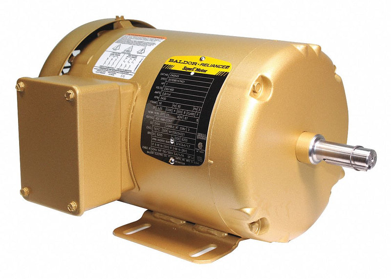 Baldor 1 HP, General Purpose Motor, 3-Phase, 3450 Nameplate RPM, 230/460 Voltage, 56 Frame - EM3545