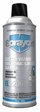 Sprayon Contact Cleaner, 10 oz Aerosol Can, Unscented Liquid, 1 EA - SC2206000