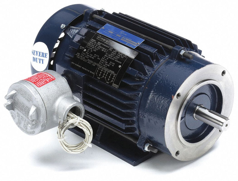 Marathon Motors 1 HP Hazardous Location Motor,3-Phase,1735 Nameplate RPM,230/460 Voltage,Frame 143TC - 143TTGN6551